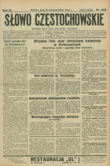 Słowo Częstochowskie : dziennik polityczny, społeczny i literacki. R.4, nr 228 (6 października 1934)