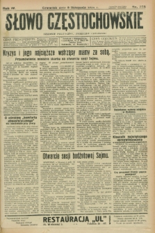 Słowo Częstochowskie : dziennik polityczny, społeczny i literacki. R.4, nr 255 (8 listopada 1934)