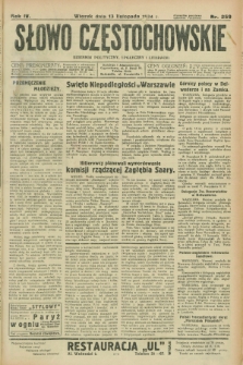 Słowo Częstochowskie : dziennik polityczny, społeczny i literacki. R.4, nr 259 (13 listopada 1934)