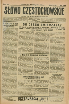 Słowo Częstochowskie : dziennik polityczny, społeczny i literacki. R.4, nr 263 (17 listopada 1934)