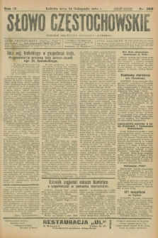 Słowo Częstochowskie : dziennik polityczny, społeczny i literacki. R.4, nr 269 (24 listopada 1934)