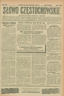 Słowo Częstochowskie : dziennik polityczny, społeczny i literacki. R.4, nr 281 (7 grudnia 1934)