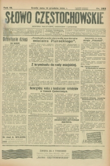 Słowo Częstochowskie : dziennik polityczny, społeczny i literacki. R.4, nr 283 (12 grudnia 1934)