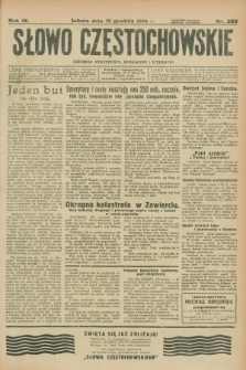 Słowo Częstochowskie : dziennik polityczny, społeczny i literacki. R.4, nr 286 (15 grudnia 1934)