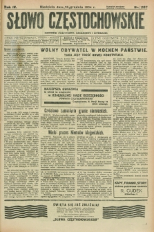 Słowo Częstochowskie : dziennik polityczny, społeczny i literacki. R.4, nr 287 (16 grudnia 1934)