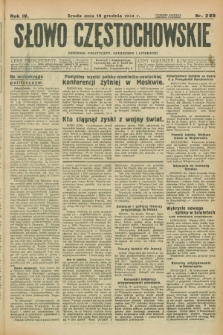 Słowo Częstochowskie : dziennik polityczny, społeczny i literacki. R.4, nr 289 (19 grudnia 1934)