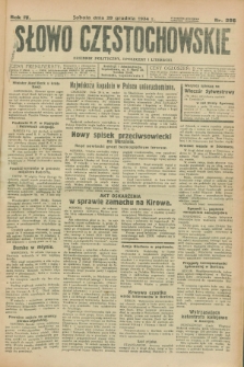 Słowo Częstochowskie : dziennik polityczny, społeczny i literacki. R.4, nr 296 (29 grudnia 1934)