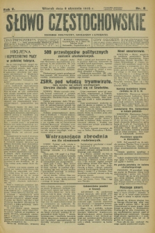 Słowo Częstochowskie : dziennik polityczny, społeczny i literacki. R.5, nr 6 (8 stycznia 1935)