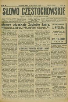 Słowo Częstochowskie : dziennik polityczny, społeczny i literacki. R.5, nr 14 (17 stycznia 1935)