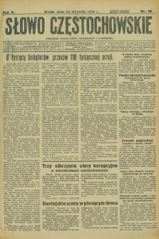 Słowo Częstochowskie : dziennik polityczny, społeczny i literacki. R.5, nr 19 (23 stycznia 1935)
