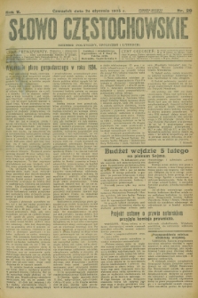 Słowo Częstochowskie : dziennik polityczny, społeczny i literacki. R.5, nr 20 (24 stycznia 1935)