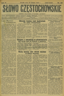 Słowo Częstochowskie : dziennik polityczny, społeczny i literacki. R.5, nr 36 (13 lutego 1935)