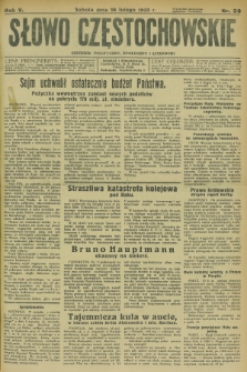 Słowo Częstochowskie : dziennik polityczny, społeczny i literacki. R.5, nr 39 (16 lutego 1935)