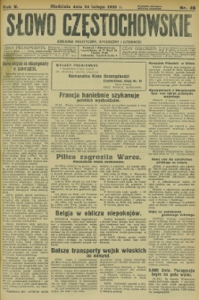 Słowo Częstochowskie : dziennik polityczny, społeczny i literacki. R.5, nr 46 (24 lutego 1935)