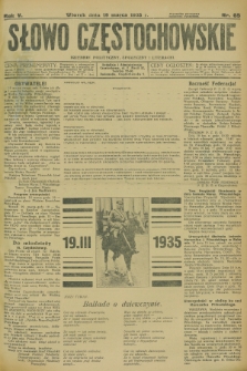 Słowo Częstochowskie : dziennik polityczny, społeczny i literacki. R.5, nr 65 (19 marca 1935)