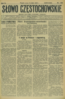 Słowo Częstochowskie : dziennik polityczny, społeczny i literacki. R.5, nr 102 (3 maja 1935)