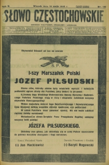 Słowo Częstochowskie : dziennik polityczny, społeczny i literacki. R.5, nr 110 (14 maja 1935)