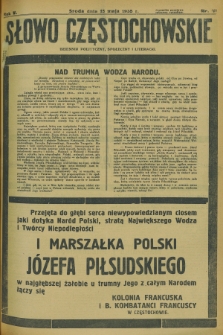 Słowo Częstochowskie : dziennik polityczny, społeczny i literacki. R.5, nr 111 (15 maja 1935)