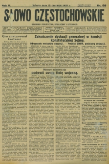 Słowo Częstochowskie : dziennik polityczny, społeczny i literacki. R.5, nr 136 (15 czerwca 1935)
