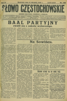 Słowo Częstochowskie : dziennik polityczny, społeczny i literacki. R.5, nr 183 (11 sierpnia 1935)