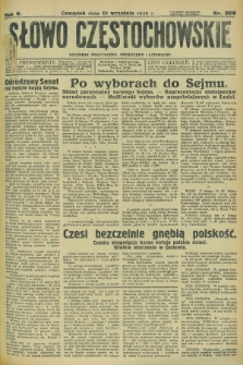 Słowo Częstochowskie : dziennik polityczny, społeczny i literacki. R.5, nr 209 (12 września 1935)