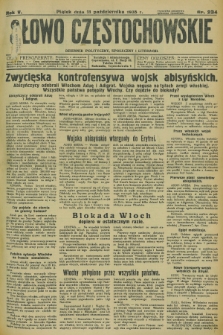 Słowo Częstochowskie : dziennik polityczny, społeczny i literacki. R.5, nr 234 (11 października 1935)