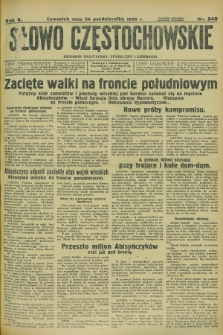Słowo Częstochowskie : dziennik polityczny, społeczny i literacki. R.5, nr 245 (24 października 1935)