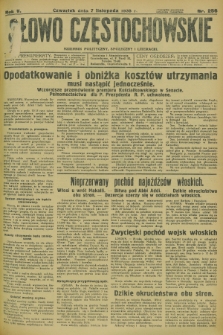 Słowo Częstochowskie : dziennik polityczny, społeczny i literacki. R.5, nr 256 (7 listopada 1935)