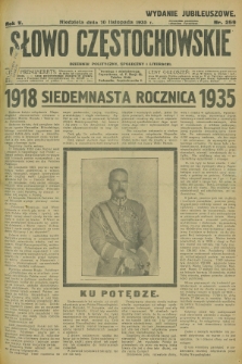 Słowo Częstochowskie : dziennik polityczny, społeczny i literacki. R.5, nr 259 (10 listopada 1935)