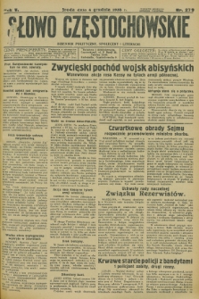 Słowo Częstochowskie : dziennik polityczny, społeczny i literacki. R.5, nr 279 (4 grudnia 1935)