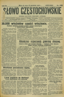 Słowo Częstochowskie : dziennik polityczny, społeczny i literacki. R.5, nr 290 (17 grudnia 1935)