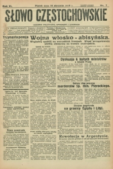 Słowo Częstochowskie : dziennik polityczny, społeczny i literacki. R.6, nr 7 (10 stycznia 1936)