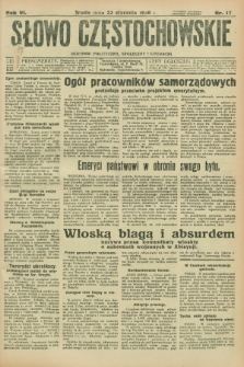 Słowo Częstochowskie : dziennik polityczny, społeczny i literacki. R.6, nr 17 (22 stycznia 1936)