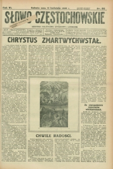 Słowo Częstochowskie : dziennik polityczny, społeczny i literacki. R.6, nr 86 (11 kwietnia 1936)