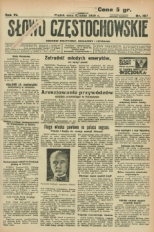 Słowo Częstochowskie : dziennik polityczny, społeczny i literacki. R.6, nr 107 (8 maja 1936)
