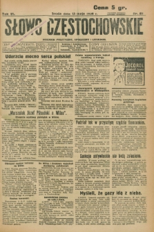 Słowo Częstochowskie : dziennik polityczny, społeczny i literacki. R.6, nr 111 (13 maja 1936)