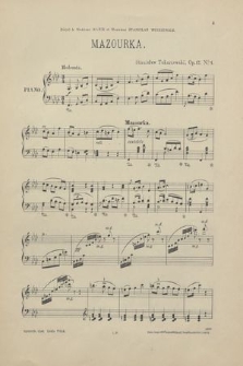 Quatre morceaux : pour piano : op. 17. No 4, Mazourka