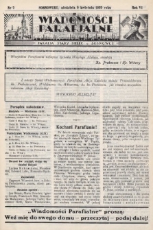 Wiadomości Parafjalne : dodatek do tygodników „Niedziela” i „Przewodnika Katolickiego”. 1939, nr 7