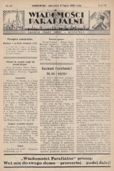 Wiadomości Parafjalne : dodatek do tygodników „Niedziela” i „Przewodnika Katolickiego”. 1939, nr 13