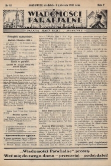 Wiadomości Parafjalne : dodatek do tygodników „Niedziela” i „Przewodnika Katolickiego”. 1938, nr 12