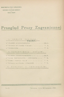 Przegląd Prasy Zagranicznej. 1928, nr 21 (26 stycznia)