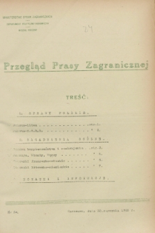 Przegląd Prasy Zagranicznej. 1928, nr 24 (30 stycznia)