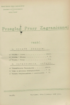 Przegląd Prasy Zagranicznej. 1928, nr 27 (3 lutego)