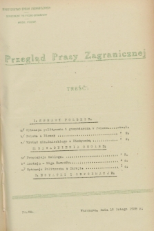 Przegląd Prasy Zagranicznej. 1928, nr 33 (10 lutego1928)