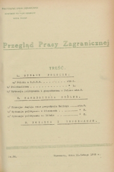 Przegląd Prasy Zagranicznej. 1928, nr 34 (11 lutego 1928)