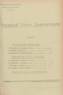 Przegląd Prasy Zagranicznej. 1928, nr 37 (15 lutego)