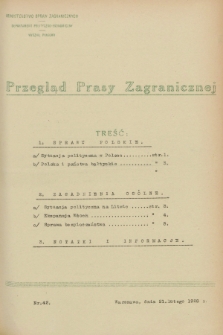 Przegląd Prasy Zagranicznej. 1928, nr 42 (21 lutego)