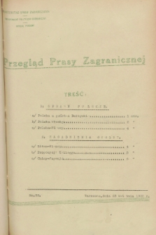 Przegląd Prasy Zagranicznej. 1928, nr 93 (23 kwietnia)