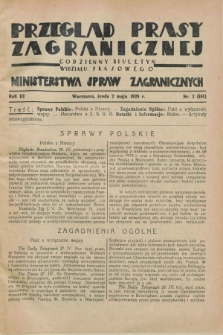 Przegląd Prasy Zagranicznej : codzienny biuletyn Wydziału Prasowego Ministerstwa Spraw Zagranicznych. R.3, nr 2 (2 maja 1928) = nr 101