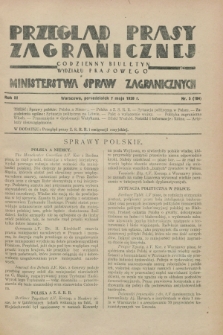 Przegląd Prasy Zagranicznej : codzienny biuletyn Wydziału Prasowego Ministerstwa Spraw Zagranicznych. R.3, nr 5 (7 maja 1928) = nr 104